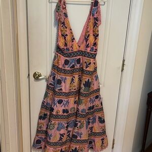 Farm Rio Floral Pink and Yellow Maxi Dress